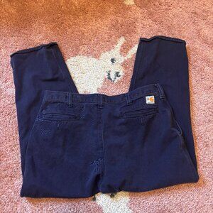 Carhartt Mens Trousers Navy Blue W38 L30 Flame Resistant CAT 2 Work Pants 371-20